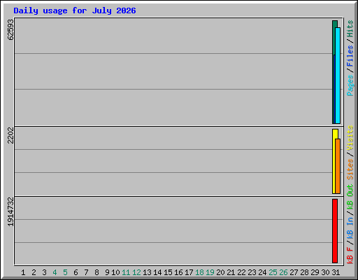 Daily usage for July 2026